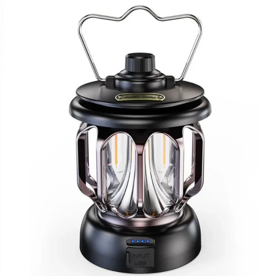 Portable Hand Crank LED Camping Lantern with Power Bank